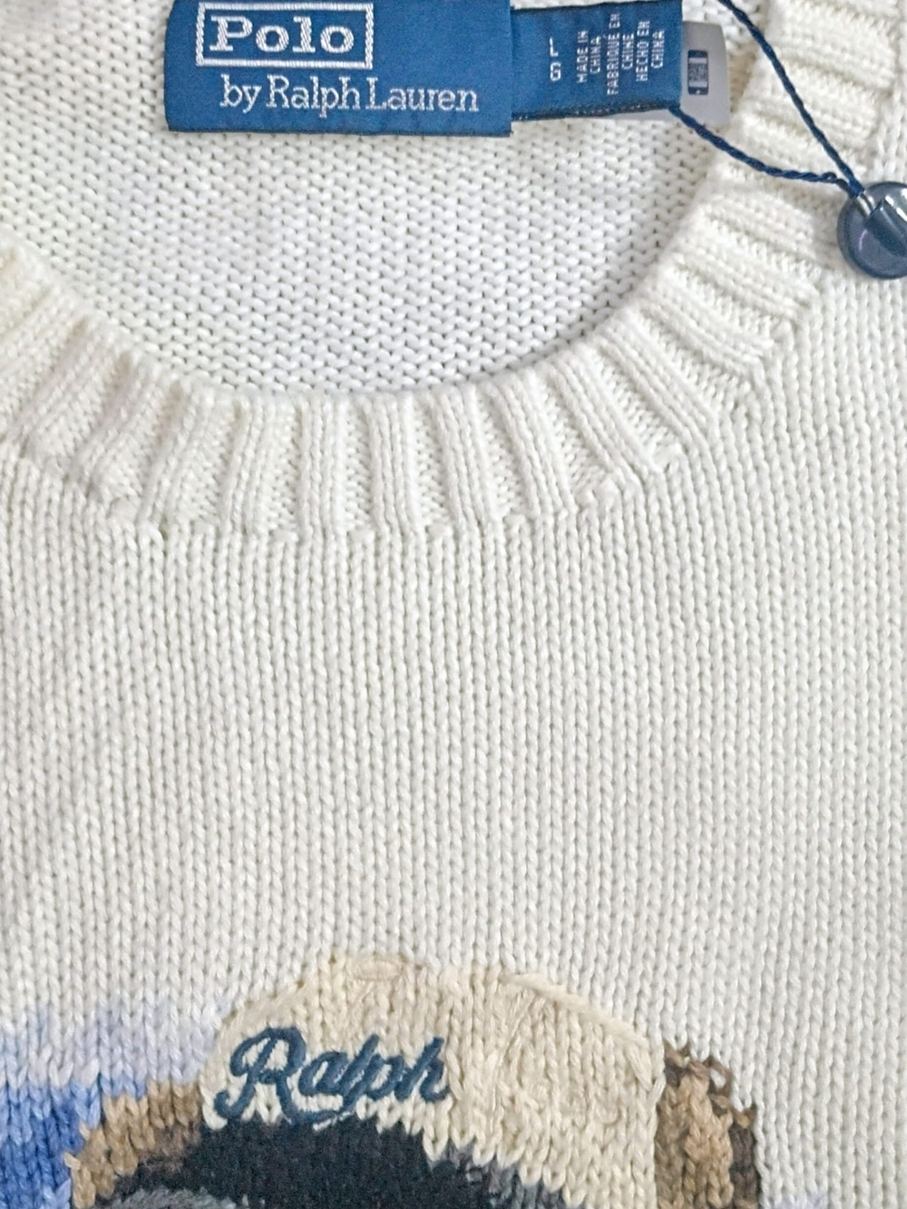 Ralph Lauren Sweater with Blue Bear Graphic Embroidered - Picture 3 of 6